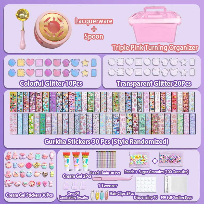 381 pcs 咕卡套装送火漆Cream Glue Guka Set Guka Sticker Full Set Handmade DIY ...