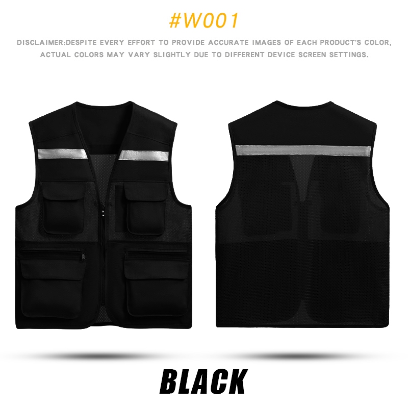 Multi-Pocket Tactical Vest Dark High Street Functional Jacket Men Women  All-Match Outer Wear Hip-Hop Top Men/black M
