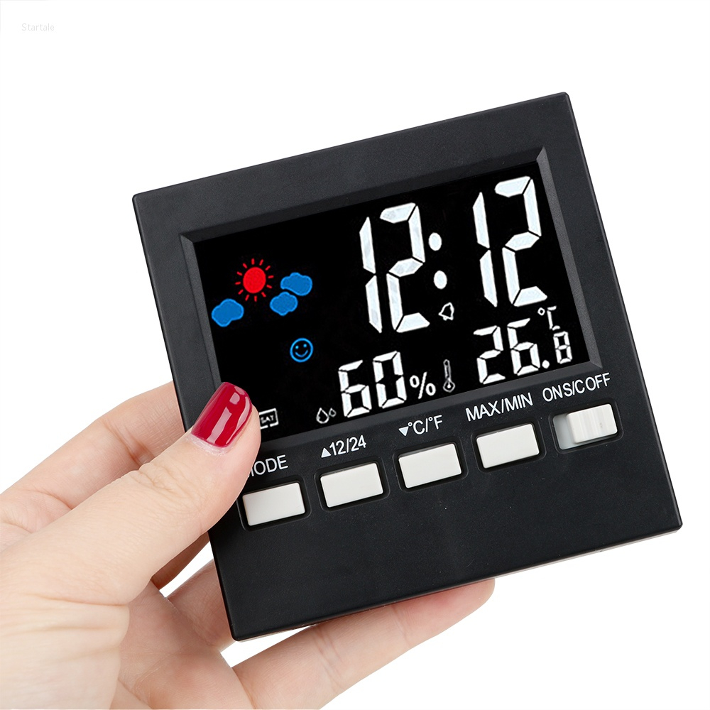 Attention Projection Digital Weather LCD Snooze Clock Bell Alarm