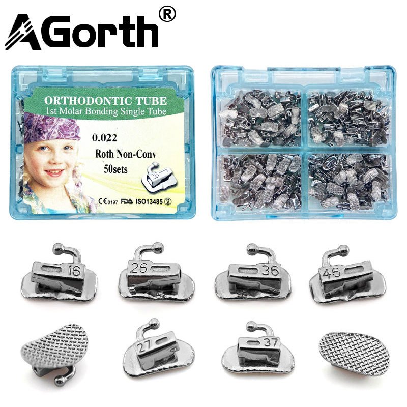 AGorth 50Sets/Box Dental Orthodontic Buccal Tubes Bondable Non ...