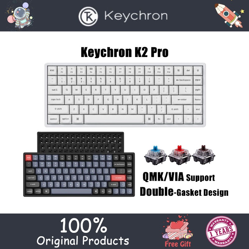 Keychron K2 Pro QMK/VIA True Wireless Hot-Swappable Mechanical Keyboard ...