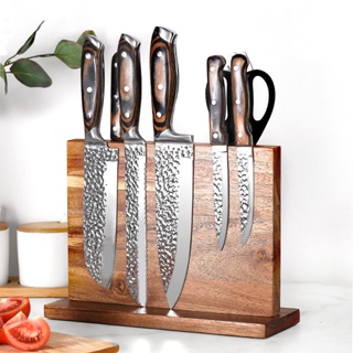 KITCHENDAO Luxury Magnetic Knife Block Holder with Enhanced Magnets,  Magnetic Knife Stand and Storage Rack, Large Capacity, Easy to Reach, Easy  to