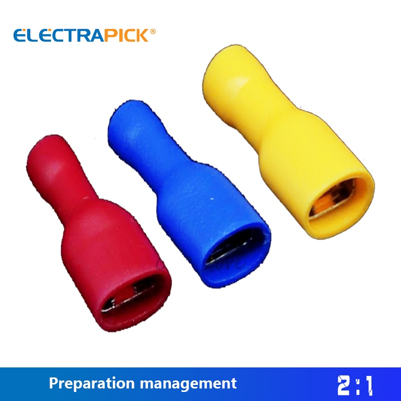 Electrapick Insulated Wire Cable Connector (10 Pcs) FDFD1.25-250/FDFD2 ...