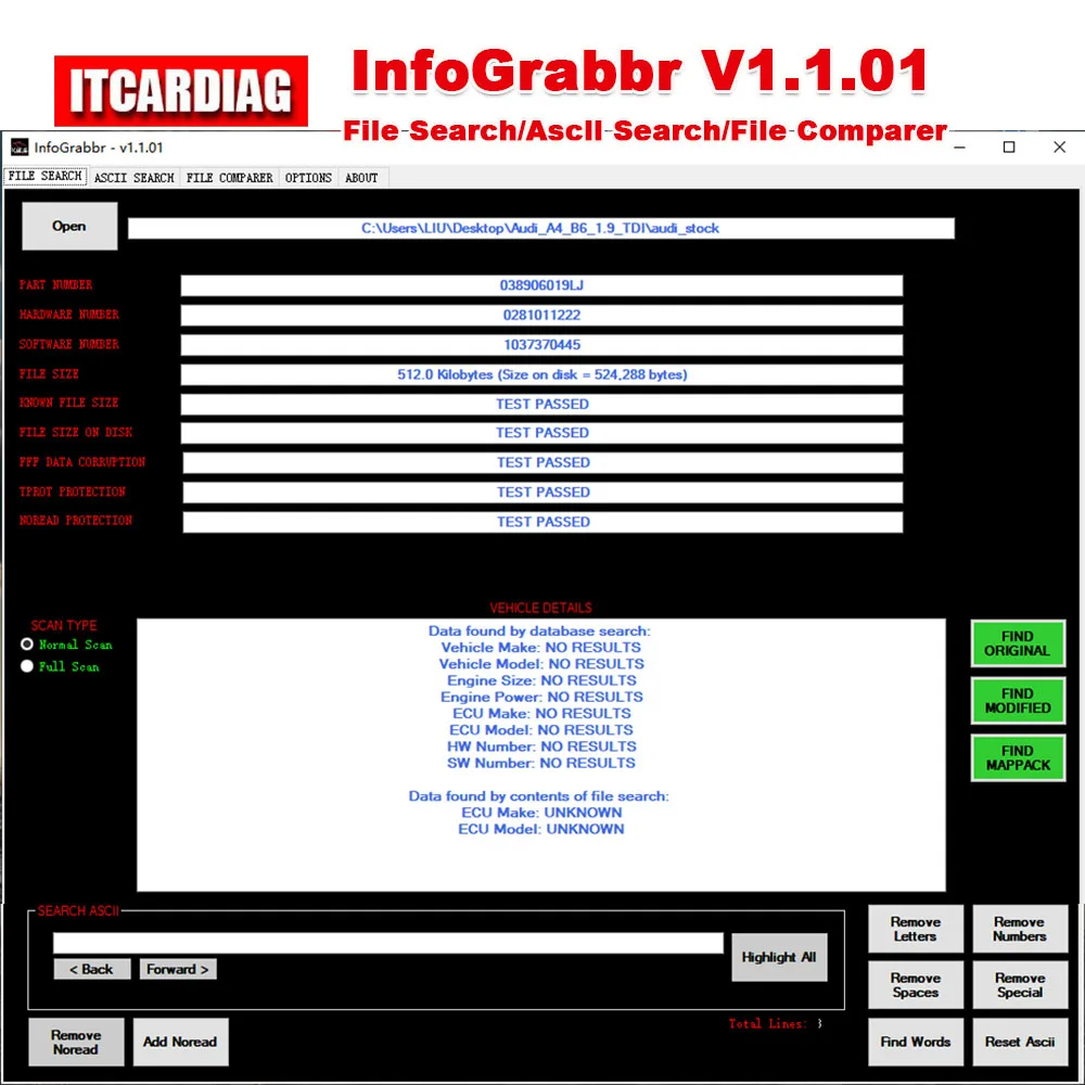 InfoGrabbr Information & File Testing Software For Remap Files Remove ...