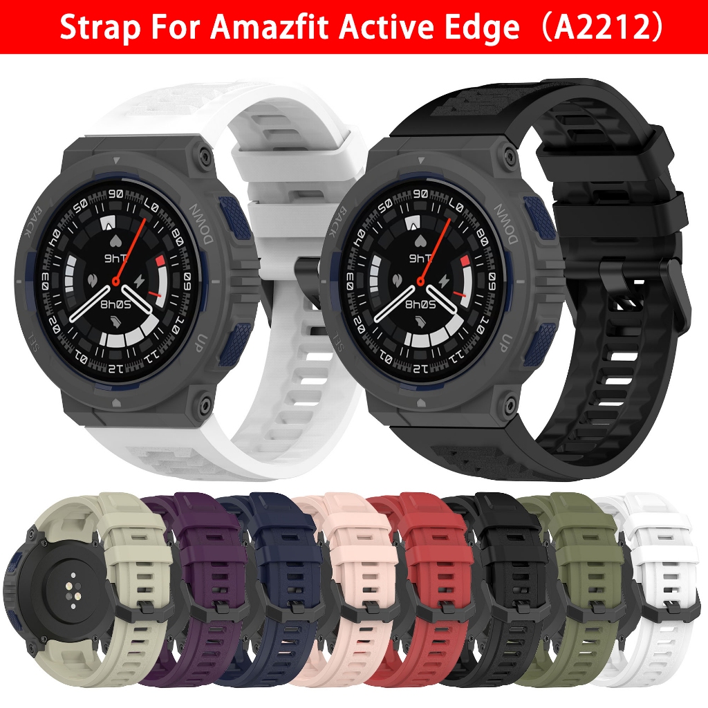 For Huami Amazfit Active Edge A2212 Watch Strap Silicone Breathable Watch  Band Replacement - Grey