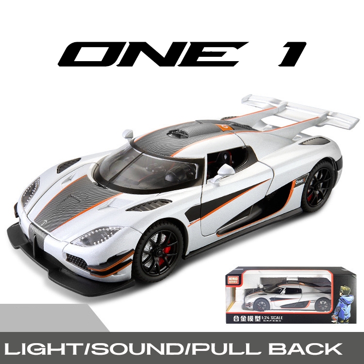 【RUM】1:24 Scale Koenigsegg One 1 Alloy Car Model Light & Sound Effect ...