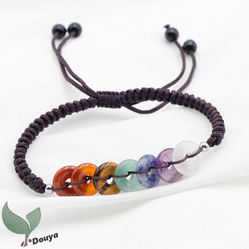 7 Chakra Healing Bracelet With Lava Rock & Crystals - Adjustable, Essential Oil Diffuser - View #8