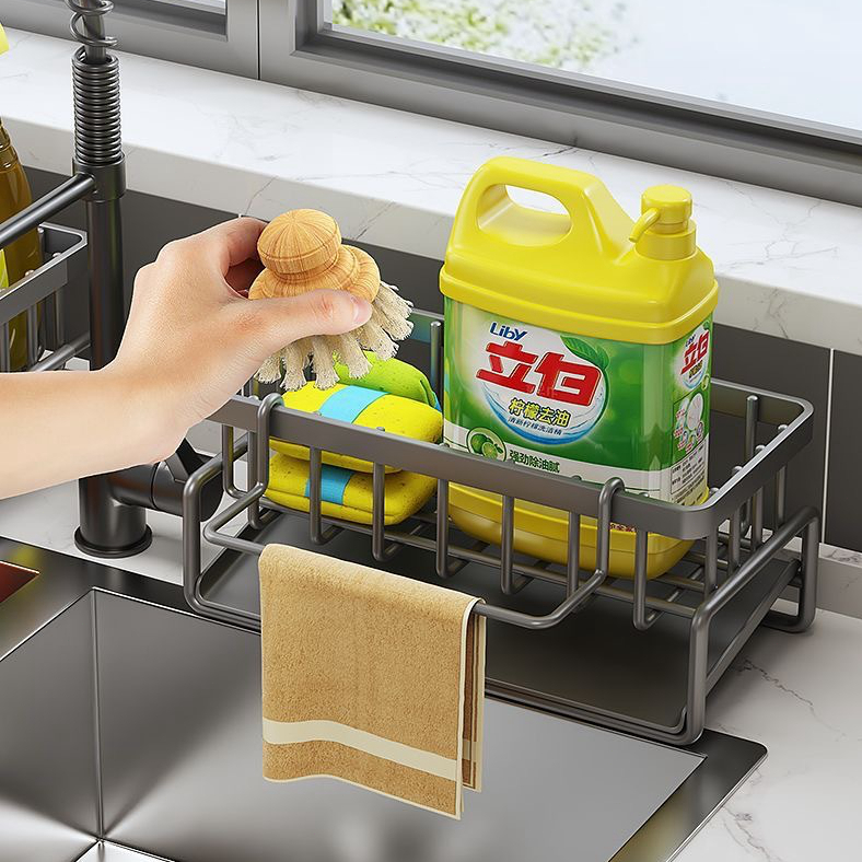 Sponge Holder Kitchen Sink Rack Drainer Basket Bathroom Counter Organizer Bakul Span Longkang