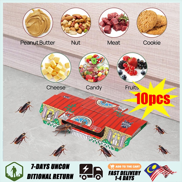 10PCS Cockroach & Lizard Trap Perangkap Lipas Cockroach poison Killer