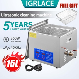 Ultrasonic Cleaner with Digital Timer and Heater 15 L/3.30 Gal.  Professional Ultrasonic Clean Machine 40 KHZ