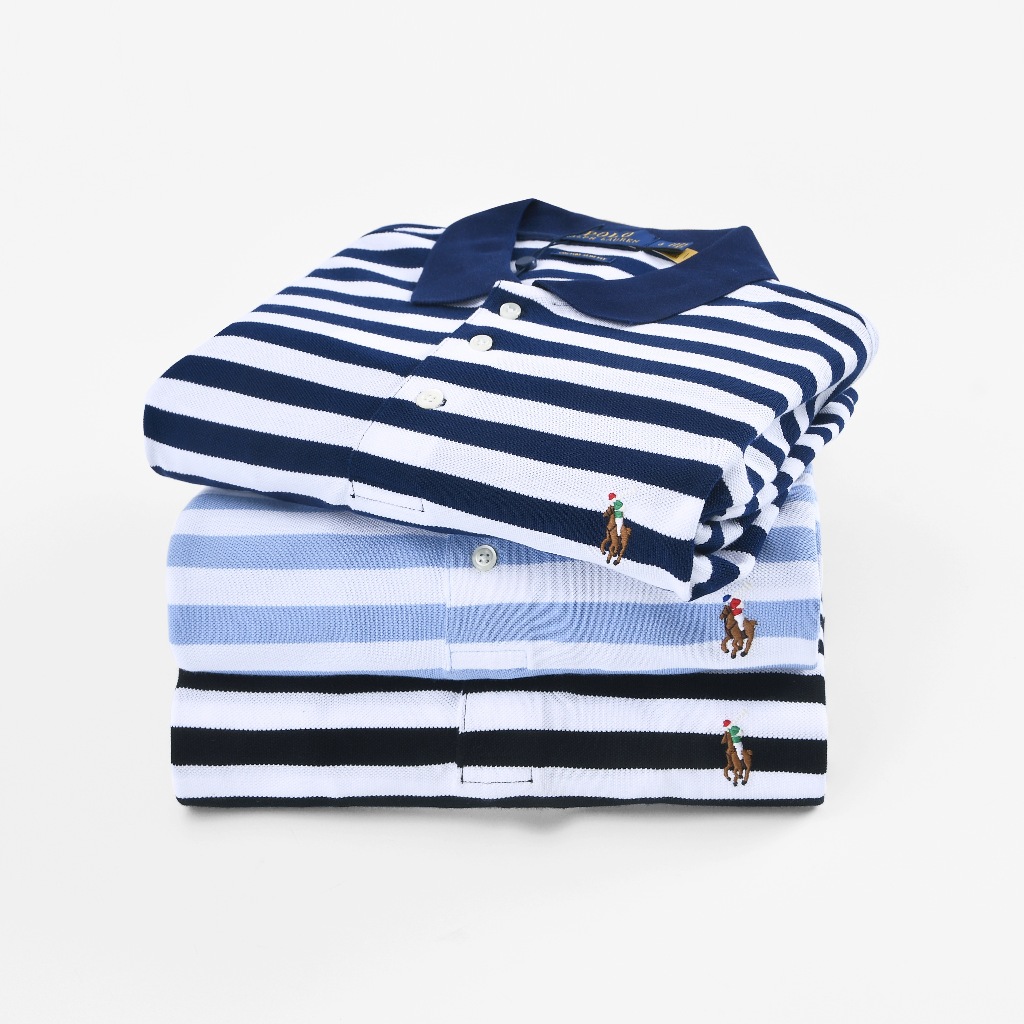 Hot Sale Ralph Laurens Striped Polo Golf Shirts Men's T-Shirts Male ...