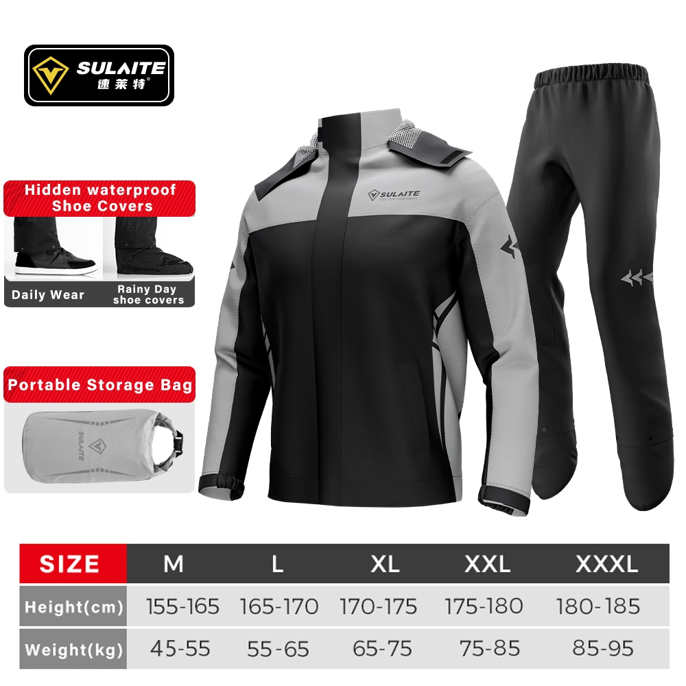 SULAITE Raincoat Motorcycle Waterproof Split Riding Men Women Full Body ...