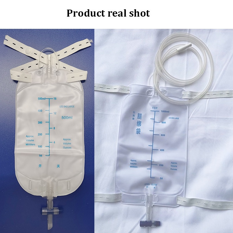 Disposable Drainage Bag Leg Tie Catheter Urine Collection Bag Connected