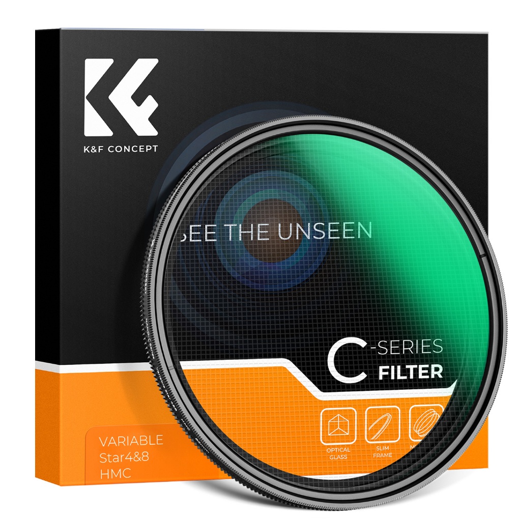K&F Concept Starburst Filter 55mm - 4-Punkt Sterneneffekt Für Fotografie