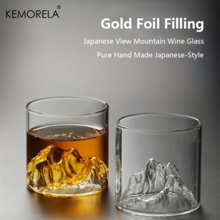 Large 3D Mountains Japanese Whisky Glasses Old Fashioned Whiskey