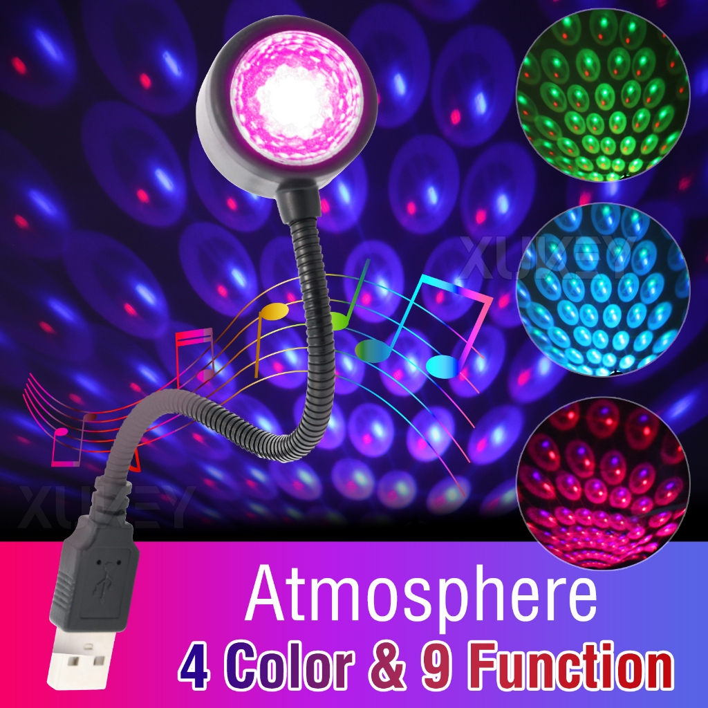 Sound Activated USB Colorful Projection Light Magic Ball Disco Party ...