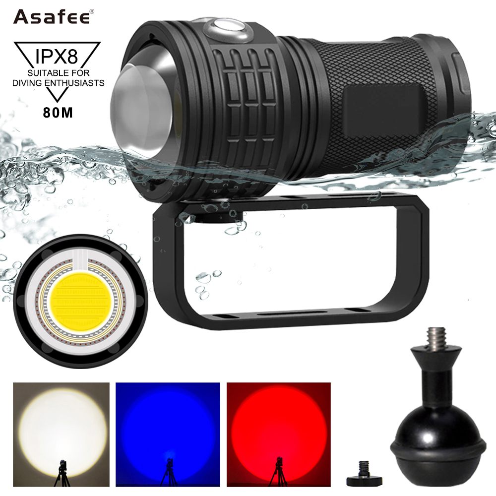 Asafee DRC01 Diving fill light COB lamp bead flashlight 120degree beam ...