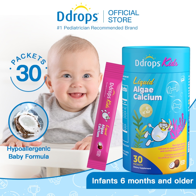 Ddrops Kids Liquid Algae Calcium, Magnesium, Zinc Dietary Supplement ...