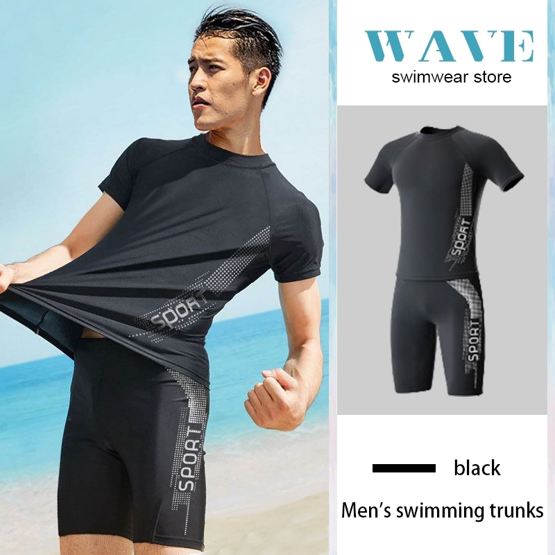 [wave] Top Swimming Suit Swimsuit Mens Swim Trunks New Short Sleeved