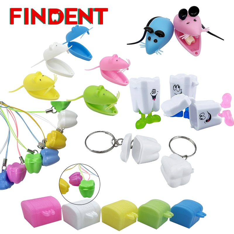 50PCS Cute Mini Mouse Shape Plastic Save Milk Teeth Storage Box Baby ...