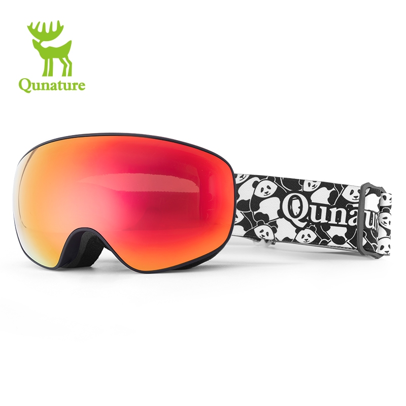 Qunature Ski Goggles Anti Fog Color Changing Glasses Double Layer Lens WindProof Family Skiing