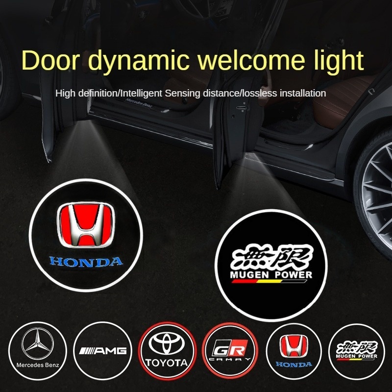 Car Door Led dynamic Welcome Light Logo Projector laser Lamp For Honda ...