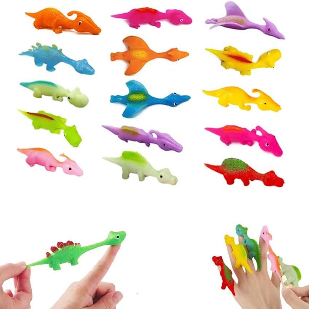 Finger Slingshot Dinosaur Toy Funny Mini Rubber Dinosaur Finger ...