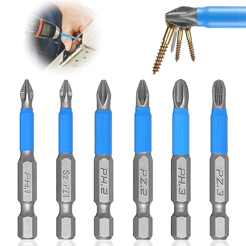 5/6Pcs PH1 PH2 PH3 PZ1 PZ2 PZ3 Screwdriver Bit Set Impact Anti