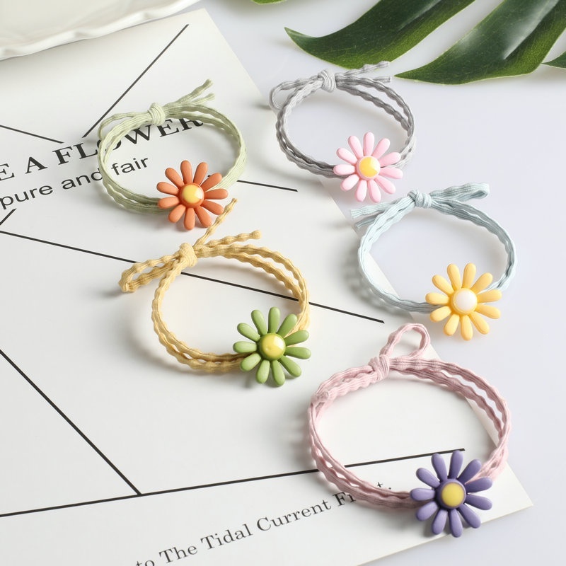 Korean Sun Flower Hair Tie Elegant Little Daisy Hair Tie Women's