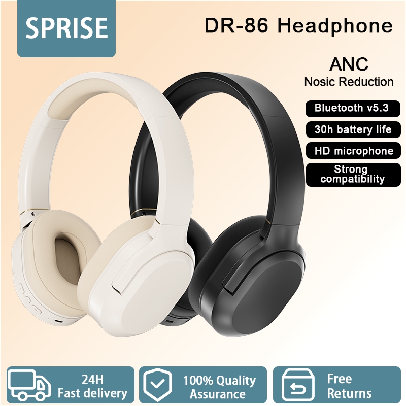 SPRISE DR86 ANC Wireless Bluetooth Headphones Noise Reduction Over