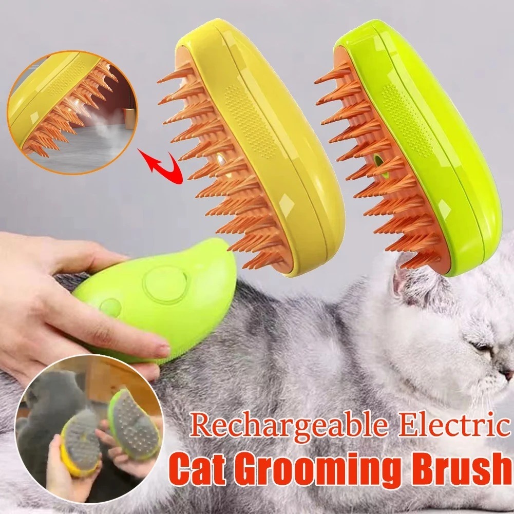 4 in 1 Cat Steam Brush Electric Spray Cat Hair Brush Pet Dog Steamer