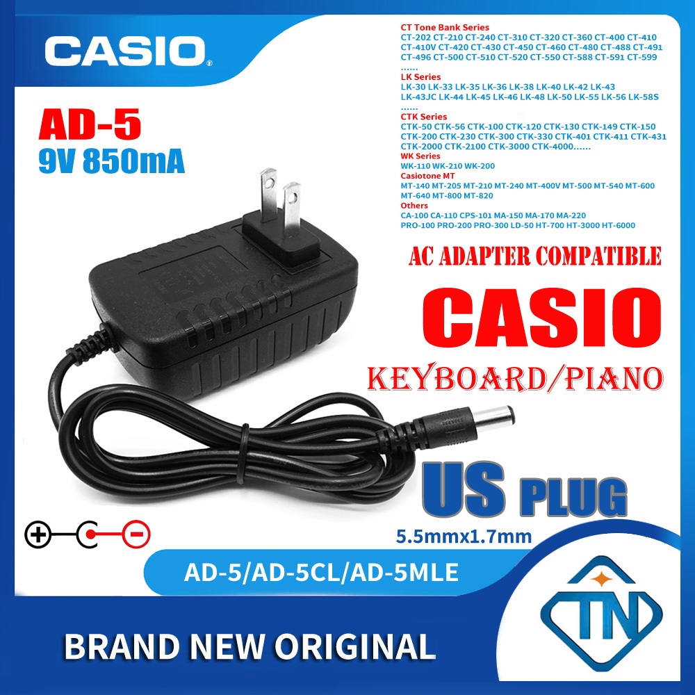 Ctk 200 Casio Ctk 810in Adapter 9V 850mA AD-5 Power Supply Adapter