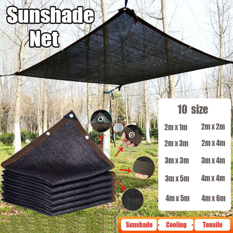 90% Shading Rate Anti-UV Black Sun Shade Net Outdoor Pergola Car ...
