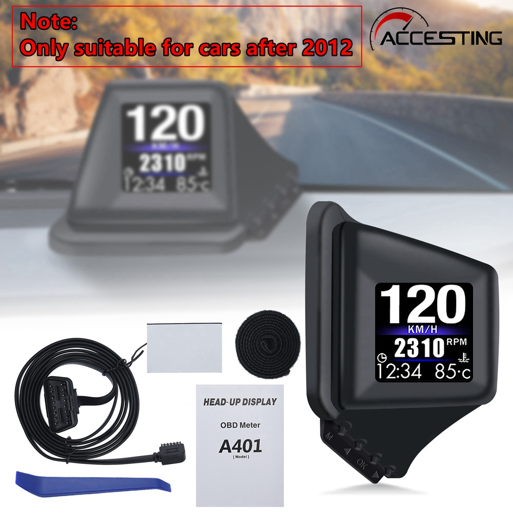 New A401 head-up display multi-function HUD OBD+GPS car LCD display ...