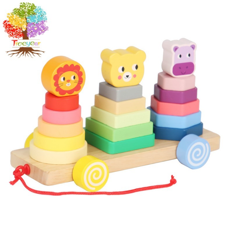 Montessori Toys,Animal Wooden Sorting Stacking Toy for Toddlers 1-3 ...