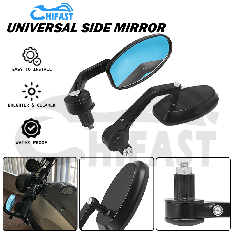 HIFAST Universal Side Mirror Handle Bar End Mirror Motorcycle Alloy ...