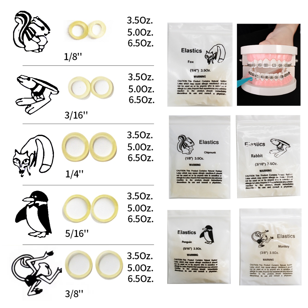 20Packs 2000Pcs Orthodontic Elastic Bands for Braces Dental Rubber ...