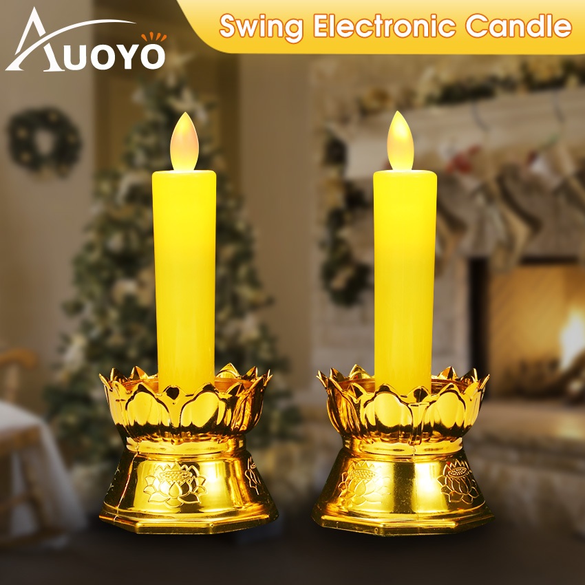 Auoyo LED Candles Christmas Electronic Candle Lamp Light Flameless