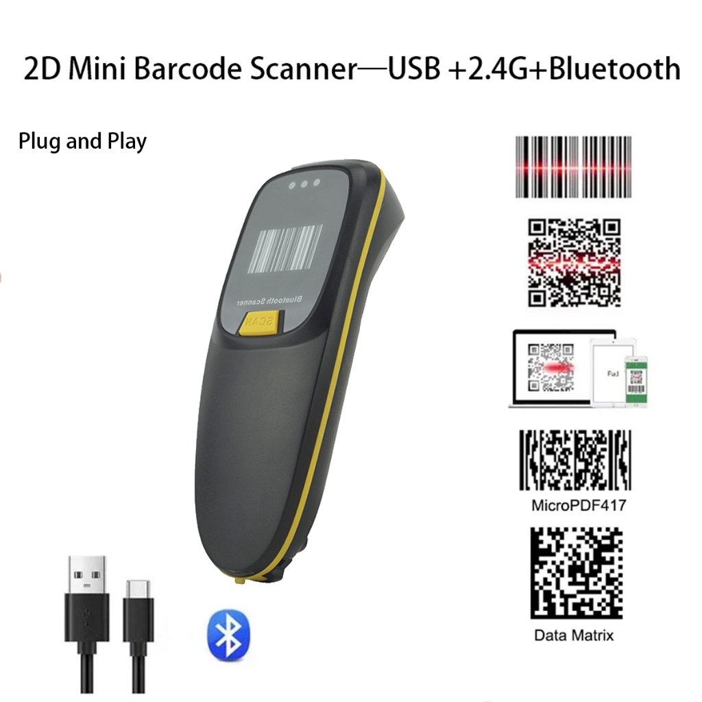 High Quality 1D 2D 2.4G Wireless Bluetooth Mini Barcode Scanner ...