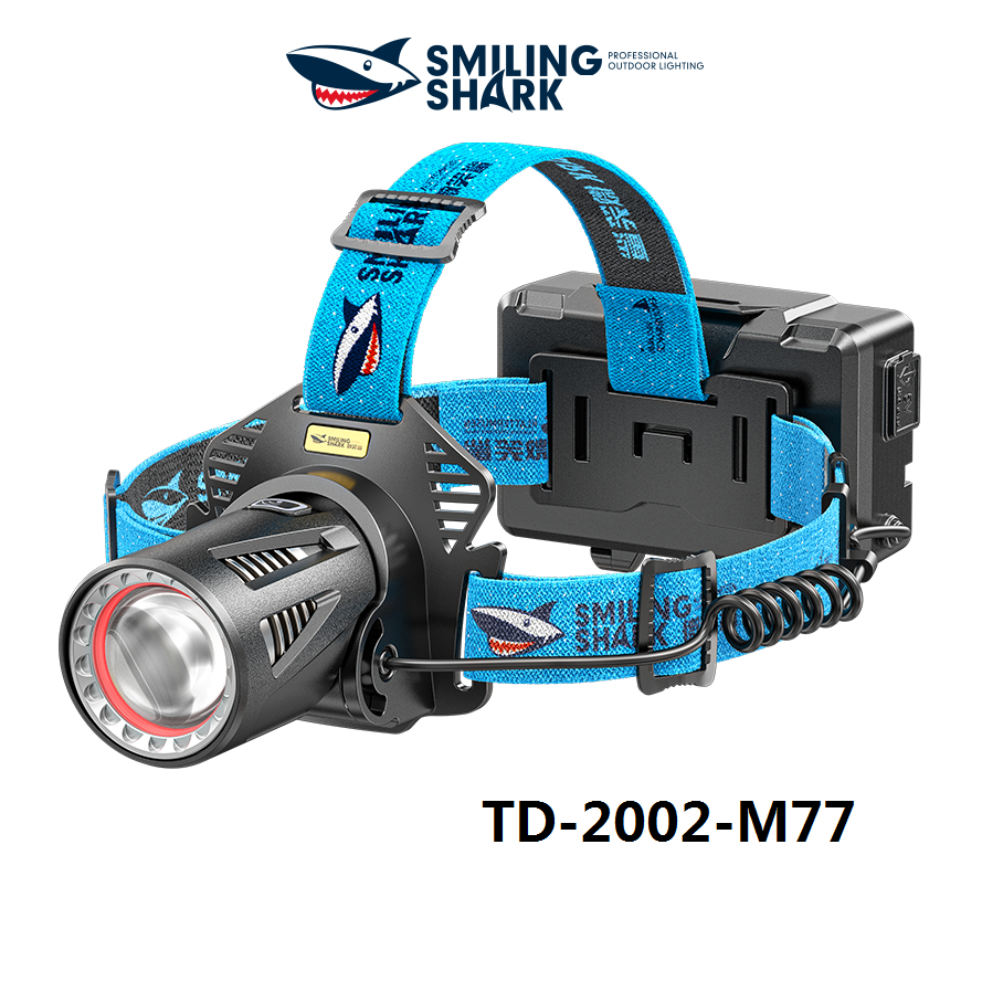 Smiling Shark TD-0125C Headlamp, COB Rechargeable Headlight, with