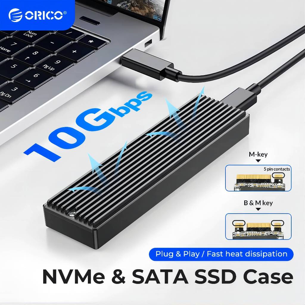 ORICO M2 SSD Enclosure M.2 NVME/NGFF SSD Enclosure External Solid State ...