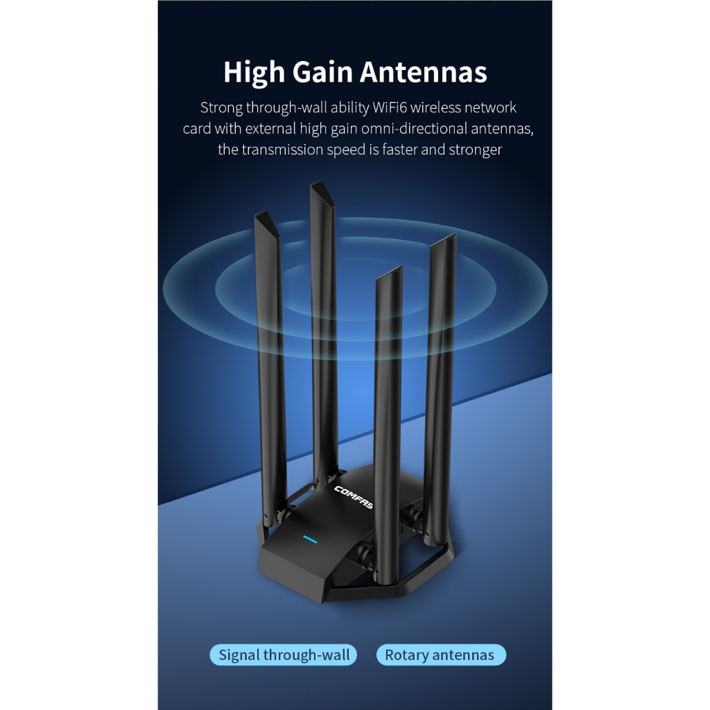 CF-975AX AX5400 WiFi6 Adapter 2.4G&5G&6G Tri-band 5374Mbps High Speed ...