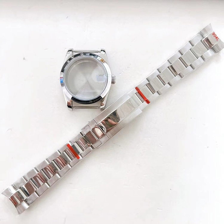 Kit Boîtier Et Bracelet Acier Pour Mouvement NH35/NH36 - 36MM, Verre Saphir, Style Oyster