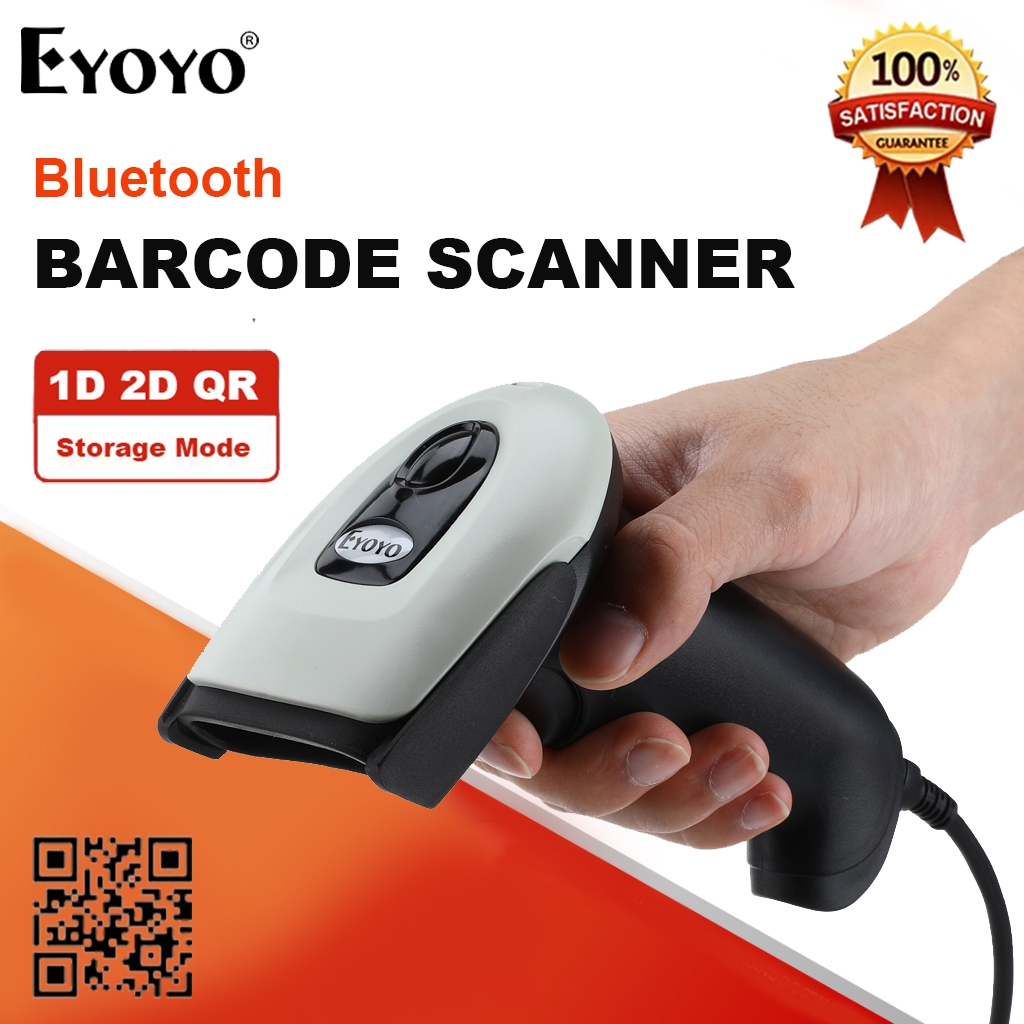 Eyoyo Bluetooth Barcode Scanner QR 2D Scanner Wireless Bar Code Reader ...