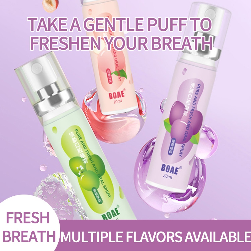 Oral spray Breath Spray Portable Breath Freshener remove bad breath Grape Green grapes White