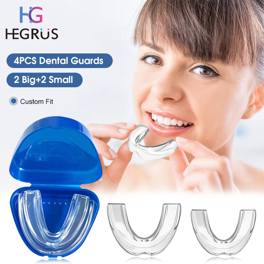 HEGRUS 4PCS Orthodontic Braces Teeth Guard Night Mouth Guard Dental