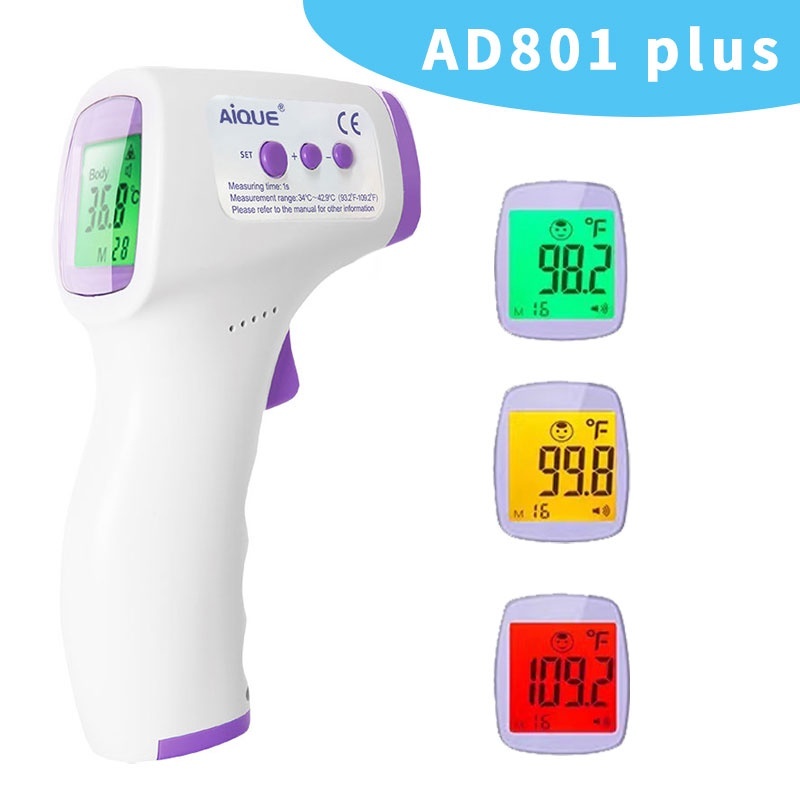 Digital Infrared Thermometer Fever Non-Contact Laser Forehead Clinical Electronic Medical Thermometer For Adult and Baby Home Office Healthcare Cek Suhu Badan Demam EWQ801