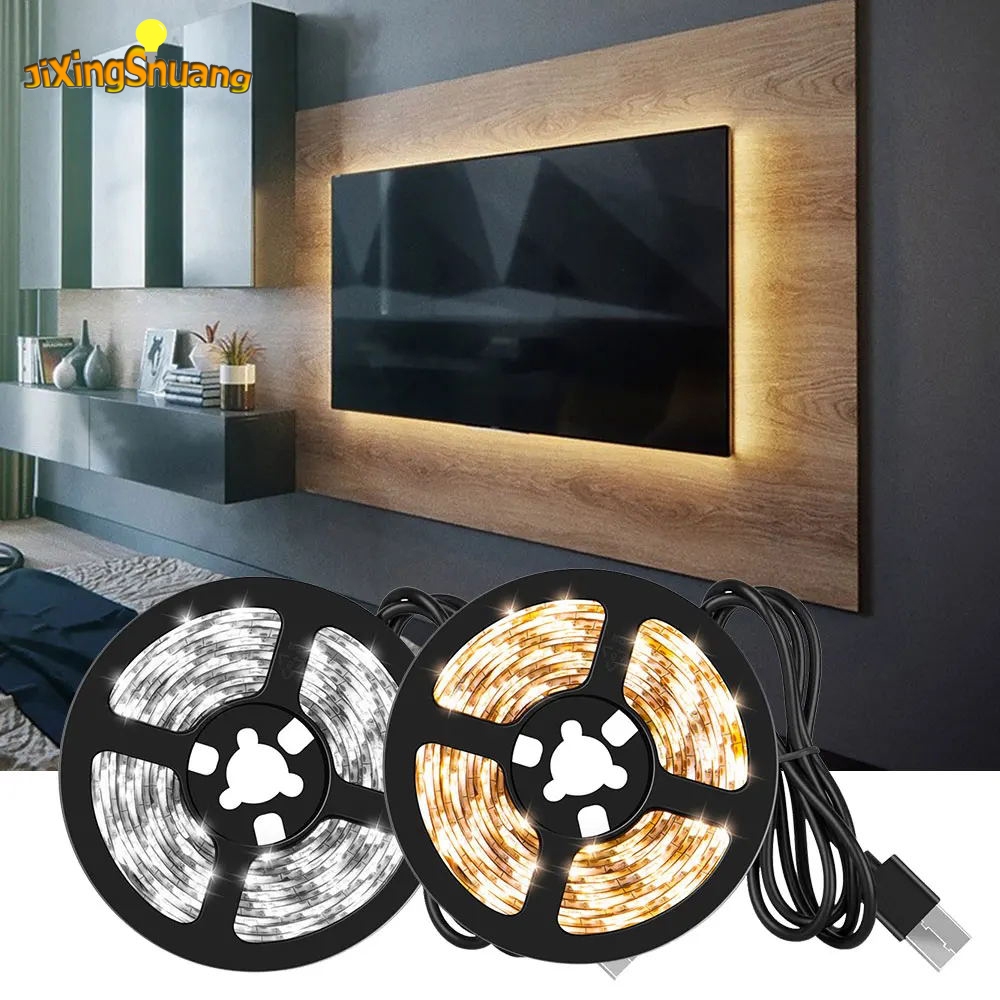 LED Light Strip 5M/10M USB 5V Flexible Light String White/Warm White ...