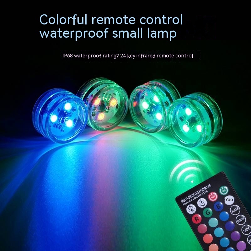 1/2/4PCS Wireless Adhesive LED Car Interior Ambient Light Remote ...