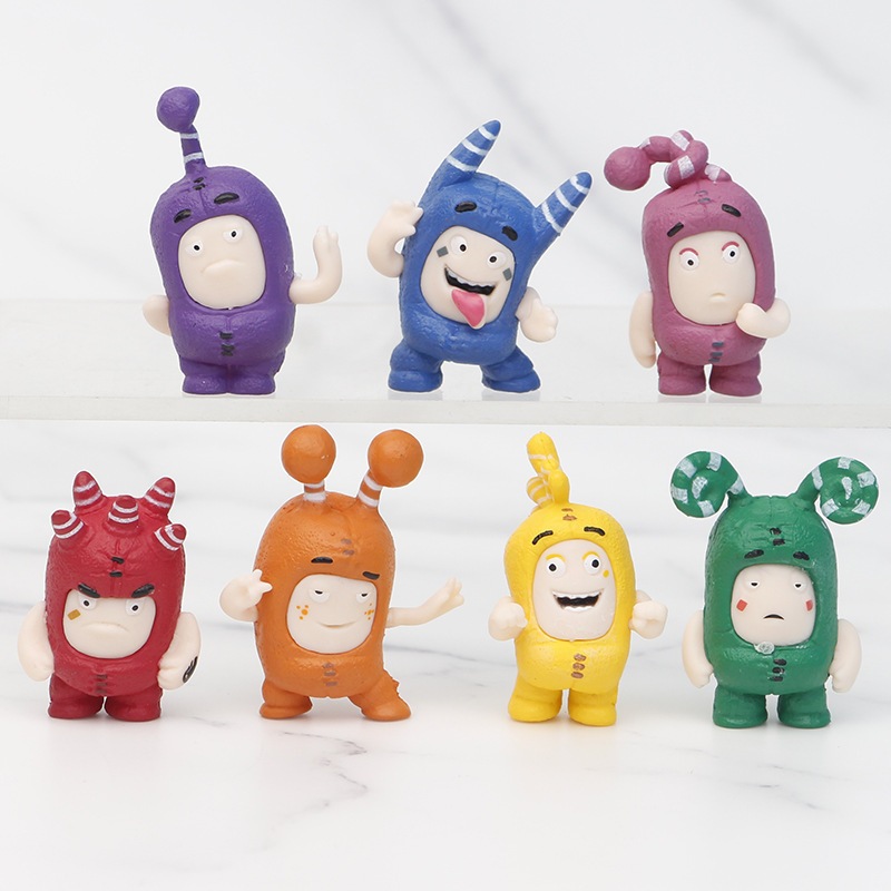 7pcs/set 4CM Oddbods Figures Cartoon Toys Dolls Soft Cute Pogo New ...